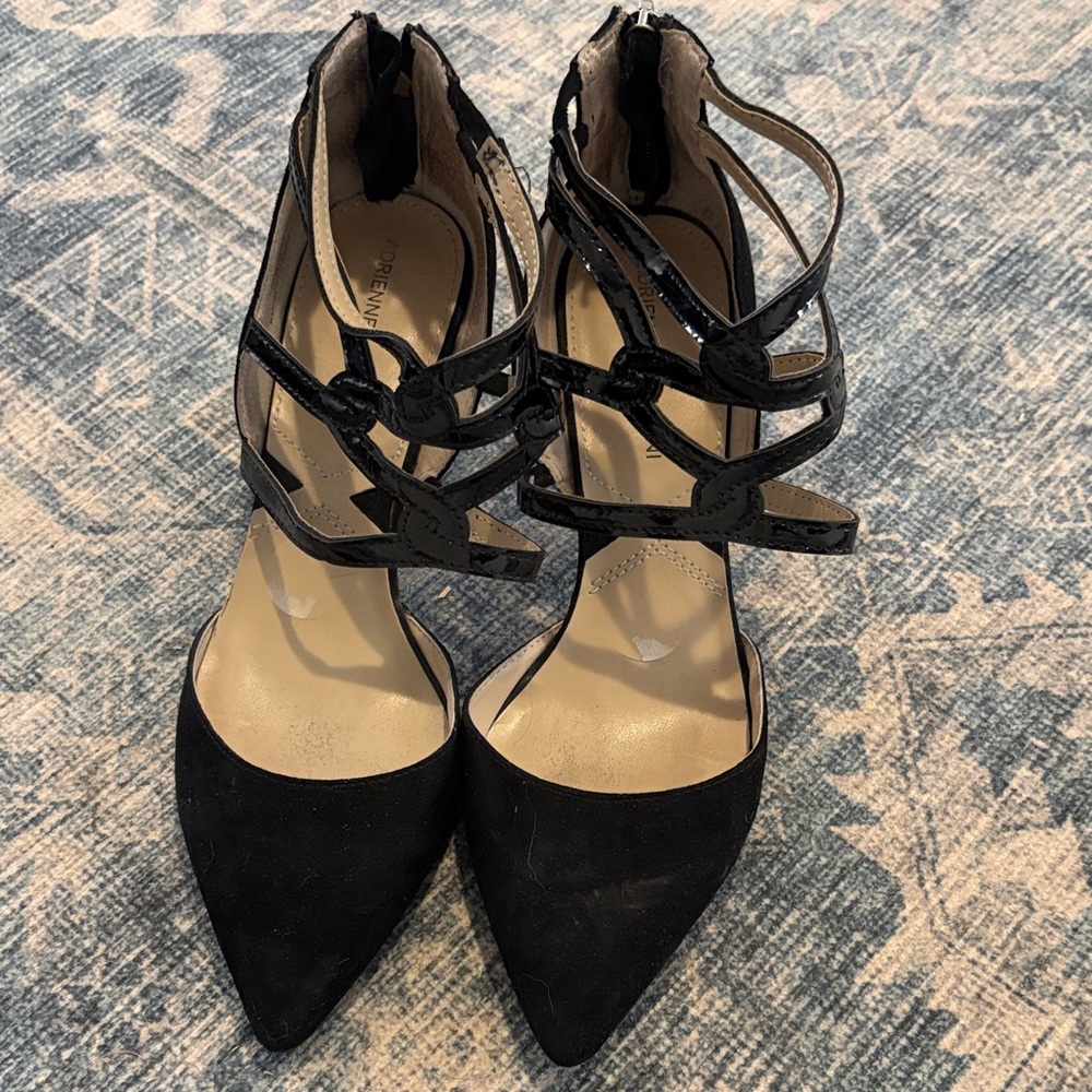 Adrienne Vittadini Elegant Black Strappy Women's Heels